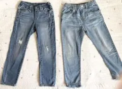 110 120 キッズ デニム パンツ 2点セット ユニクロ