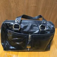 キタムラ ボストンバッグ　ブラック レザー