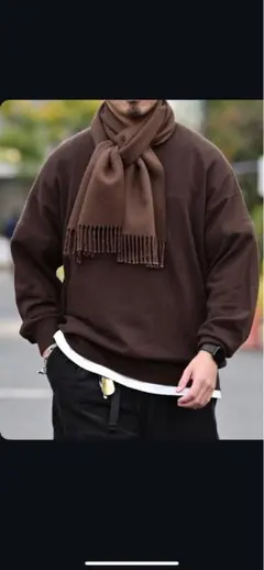 新品　UNIQLO カシミヤ　クルーネックセーター　38ダークブラウン　XL