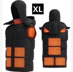 電熱ベスト⭐️加熱ベスト 二重防風フード USB給電 3段階温度調整 水洗い可