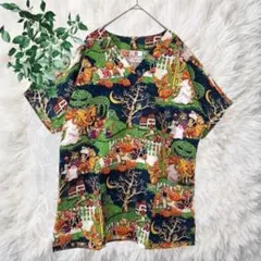 総柄　Ｔシャツ　柄シャツ　総柄　派手柄　くま　希少　海外古着　ユニセックスのサムネイル