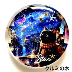 新作☆レジンヘアゴム　黒猫♡空を眺めて