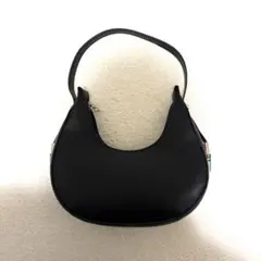 軽量 ハンドバッグ 黒　ブラック　レディース 小さめ 合皮 シンプル