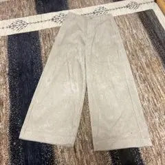 GLOBAL WORK ベージュ ワイドパンツ Sサイズ　綿100%コーデュロイ