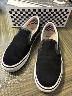 Vans スリッポン スケート スエード ブラック 26cm