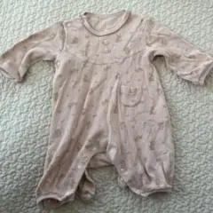 アプレレクールのストライプ柄ピンクロンパース 70