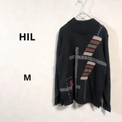 HIL 幾何学模様 タートルネックニット レディース　Mサイズ N190