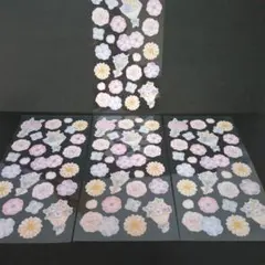 紙シール 花柄 花束 デザイン 4枚セット (未使用 訳あり パッケージ無し)