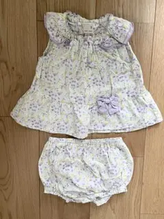 花柄フリル上下セット80cm プティマイン