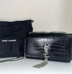 【美品】YVES SAINT LAURENTタッセル付 チェーンショルダーバッグ