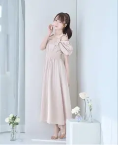 DOLCE LICHE フロントホックオフショルダーワンピース ピンク - メルカリ