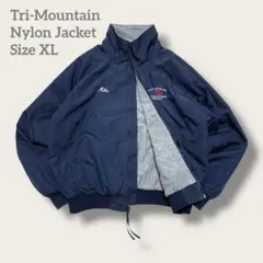 Tri-Mountain企業ロゴ刺繍 ナイロンワークジャケット XL 裏フリースのサムネイル