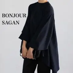 BONJOUR SAGAN オーバードレープブラウス ボリューム袖 ハイネックのサムネイル