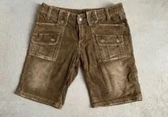 ブラウン　コーデュロイショートパンツ ウエスト61cm