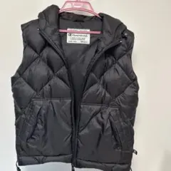Champion ブラック ダウンベスト Mサイズ