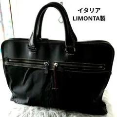 ステファノマーノ 本革 リモンタナイロン ビジネスバッグ 黒 A4のサムネイル