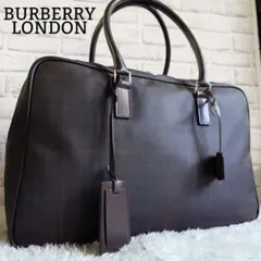 美品 バーバリー ロンドン ノバチェック ボストンバッグ 大容量 南京錠 PVC