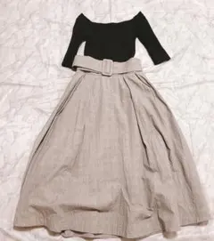 FRAY I.D フレイアイディー フレアスカートコンビワンピース