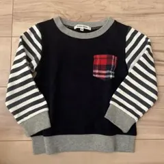 GLOBAL WORK kids ストライプ袖トレーナー M