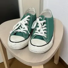緑色 キャンバス ローカットスニーカー