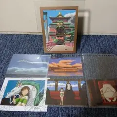 千と千尋の神隠し ジブリ(ガラス額装)ポストカード６枚(大判２枚＆普通４枚)