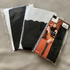 レディース　ストッキングタイプ　ガーター　ハイソックス　ブラック　おまとめ