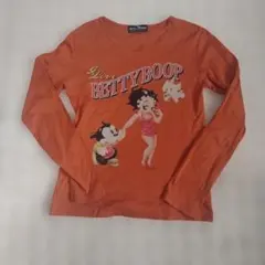 レトロ風BETTY BOOP オレンジ長袖Tシャツ