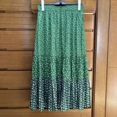 UNIQLO Paul & Joe 花柄フレアスカートＬグリーン