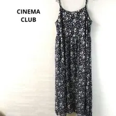 シネマクラブ　キャミソールワンピース　花柄　ロング　ネイビー　М