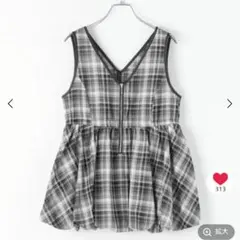 チェック柄 バルーンチュニック ノースリーブ　PAGEBOYのサムネイル