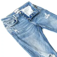 ザラマン▼ストレッチテーパードデニム▼クラッシュ加工▼31インチ▼W約76cm