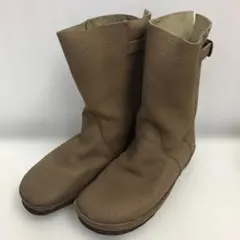 KOOS ブラウン レザー ロングブーツ バックストラップ付きのサムネイル