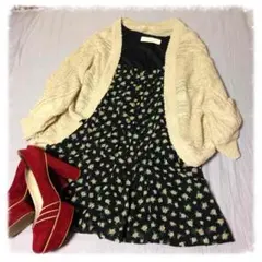 snidel 花柄ロンパース ブラック 美品