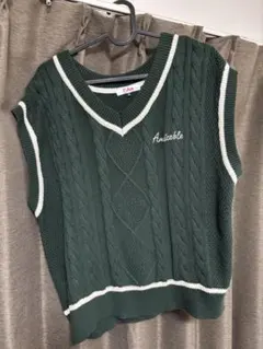 PINK-latte ニットベスト　グリーン M