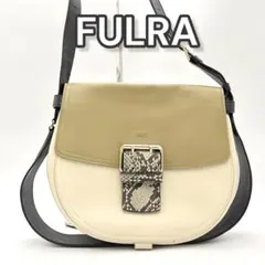 ✨希少✨ フルラ パイソン 型押し フラップ クロスボディ ショルダーバッグ