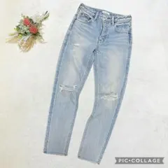 SLY JEANS 【24】 ビンテージデニム ジーパン ダメージ加工 スリム