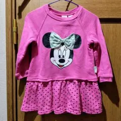 ディズニー　ミニーちゃんのワンピース　サイズ80　(b647)