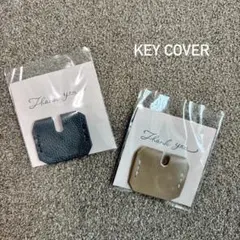 本革　キーカバー　2点セット　紺　ベージュ