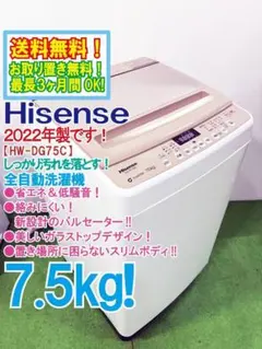 ★2024年製★Hisense 7.5kg 洗濯機【HW-DG75C】GLHNのサムネイル