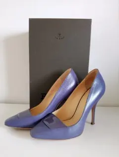 【BALLY 】バリー パープルハイヒールパンプス38 箱ありのサムネイル