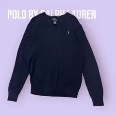 Polo by Ralph Lauren ネイビー Vネック セーター【L】