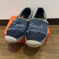 COACH デニム スリッポン フラットシューズ 22cm