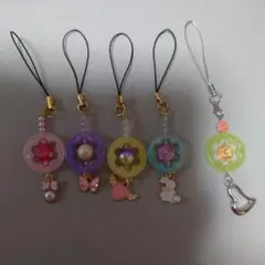 ビーズストラップ5点セット