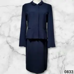 美品 お受験スーツ 濃紺 丸襟 スタジオアルファ セットアップ シワになりずらい