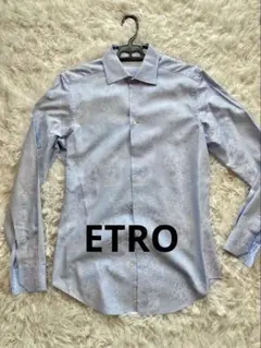 美品】ETRO／エトロ／総柄シャツ／ペイズリージャガード織り／Italy製