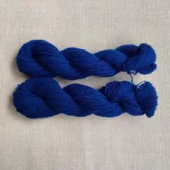 手紡ぎ糸　双糸　69g ロイヤルブルー