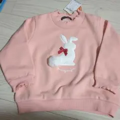 moujonjon ウサギ刺繍トレーナー 90