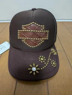 HTC風 男女兼用 レザー&スタッズ付キャップ【新品未使用】