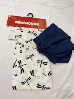 MIKI HOUSE トンボ柄 浴衣 130cm 鈴付き帯セットのサムネイル