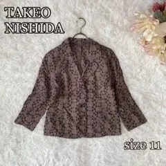TAKEO NISHIDA リネン100%総刺繍テーラードジャケット（11号）
